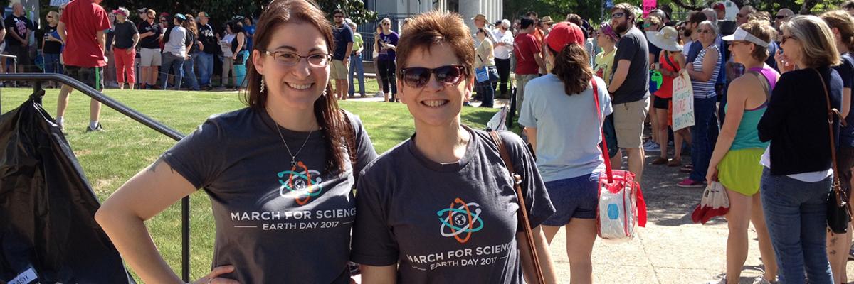 Michelle Momany and Abbie Courtney at the March for Science